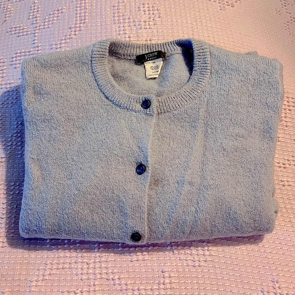 Vintage J Crew petite Sm blue gray mohair sweater